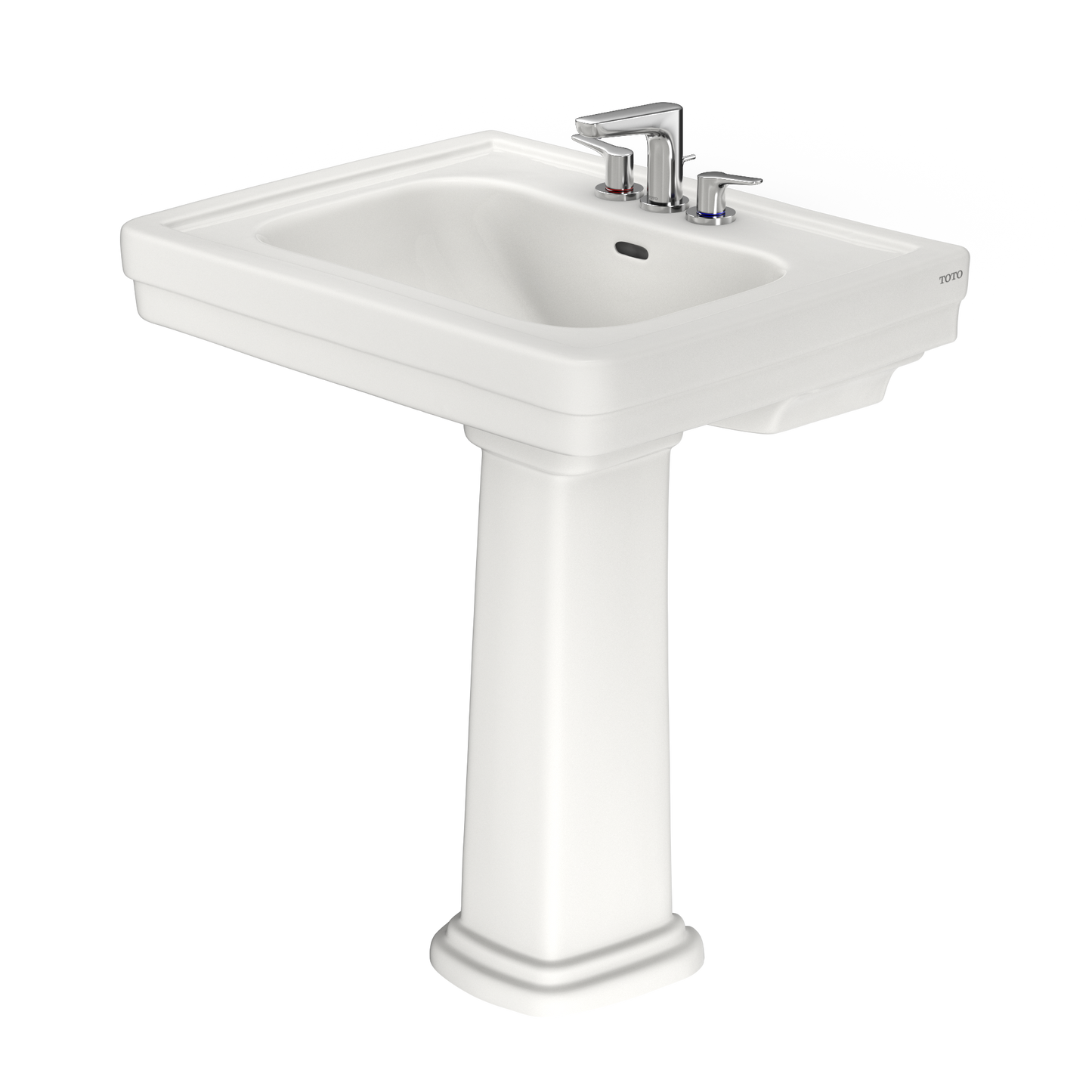 TOTO LPT530.4N#11 Promenade 27-1/2" X 22-1/4" Rectangular Pedestal Bathroom Sink For 4 Inch Center Faucets - Colonial White