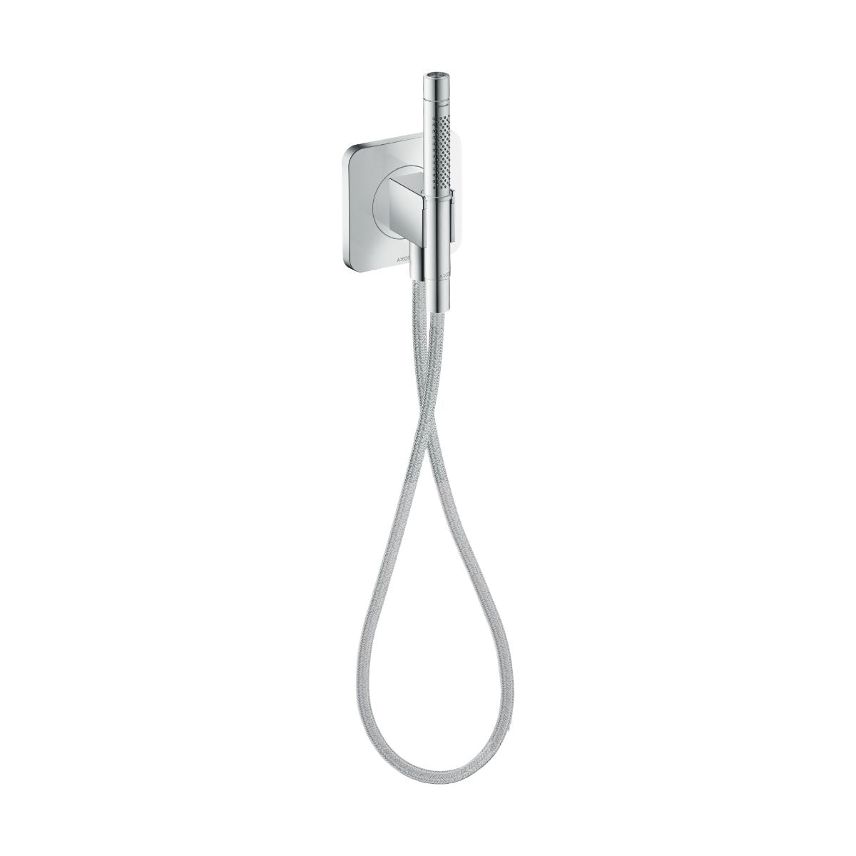 AXOR Citterio C Handshower Holder Softsquare with Outlet 5"x5" with Handshower and Textile Hose, 2.5 GPM in Chrome
