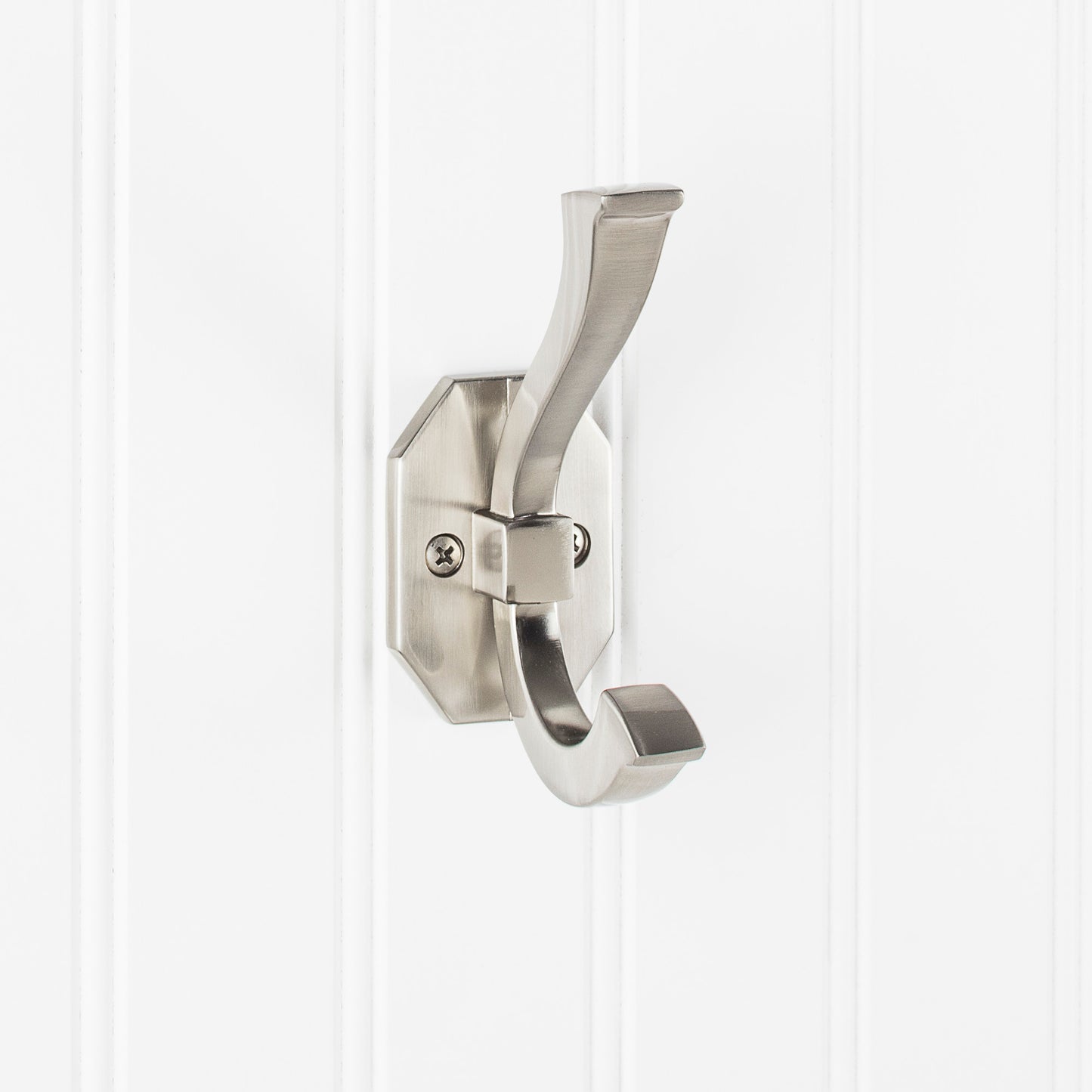 ELEMENTS YD45-431SN Elements Wall Double Hook - Satin Nickel
