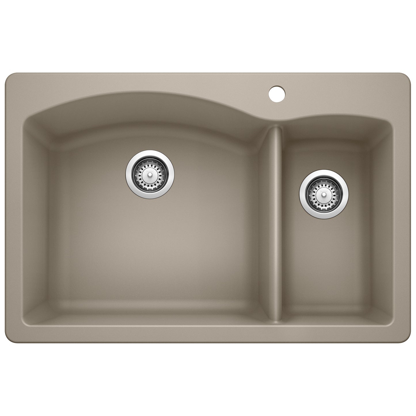 BLANCO 441282 Diamond Diamond SILGRANIT 33" 70/30 Double Bowl Dual Mount Kitchen Sink - Truffle in Truffle