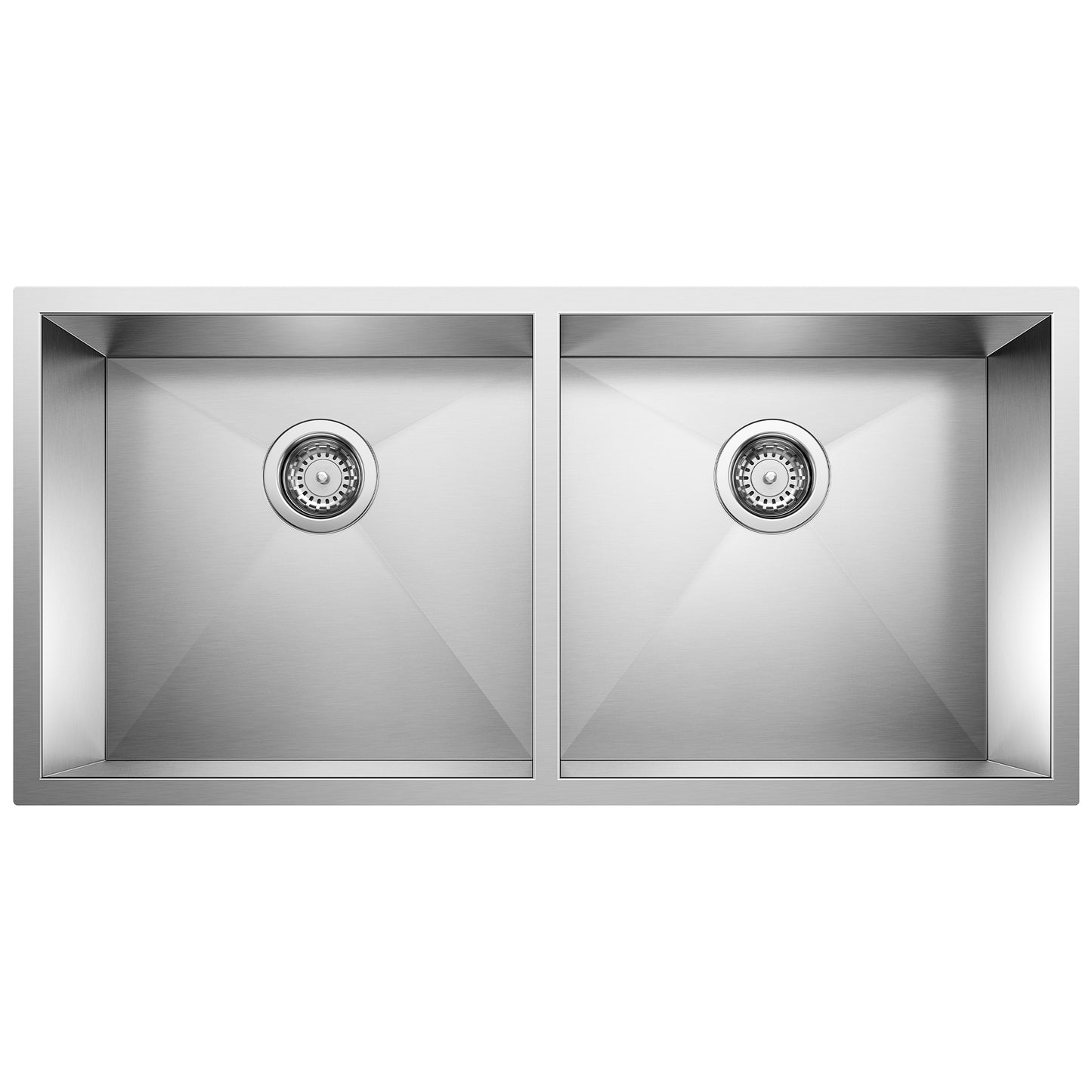 BLANCO 516212 Precision Precision R0 37" 50/50 Double Bowl Undermount Stainless Steel Kitchen Sink in Satin Polish