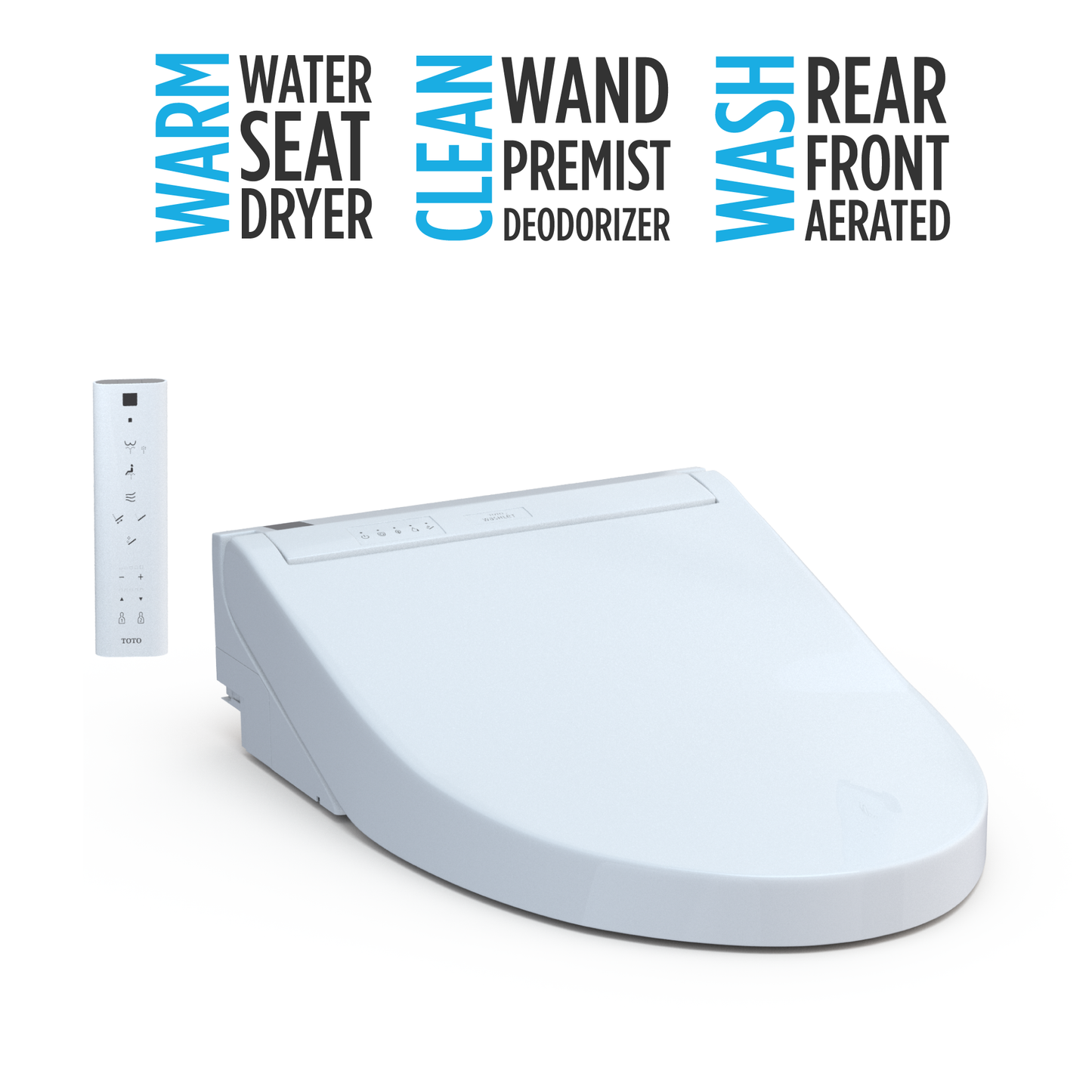 TOTO SW3084#01 Washlet C5 Electronic Bidet Toilet Seat With Premist And Ewater+ Wand Cleaning - Cotton White