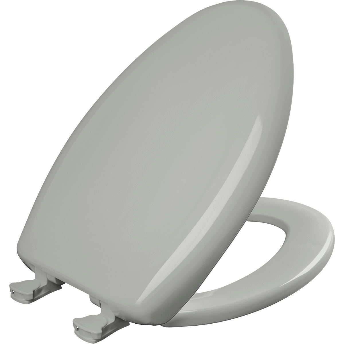 Bemis Elongated Plastic Toilet Seat in Ice Grey with STA-TITE Seat Fastening System, Easy•Clean and Whisper•Close Hinge