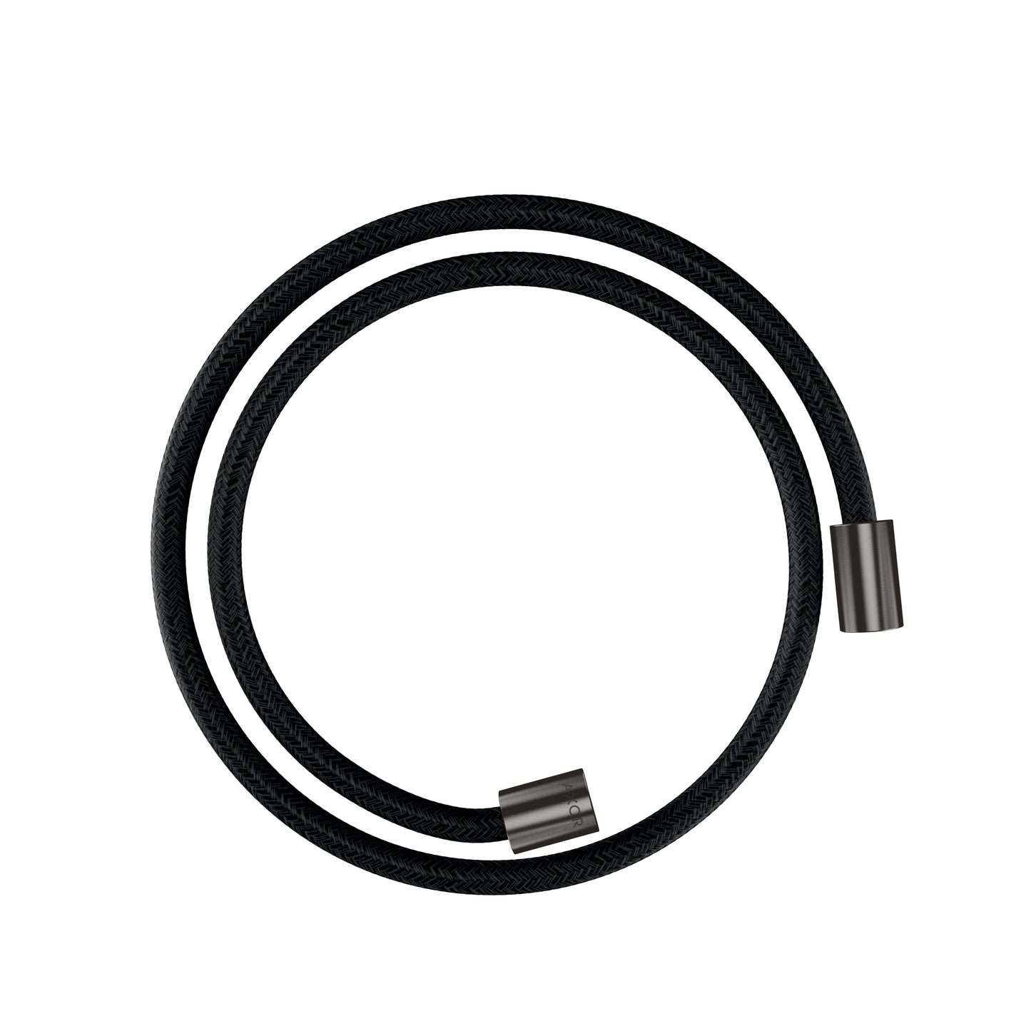 AXOR 28228340 Shower Solutions Textile Hose with Cylindircal Nut, 49" - Brushed Black Chrome