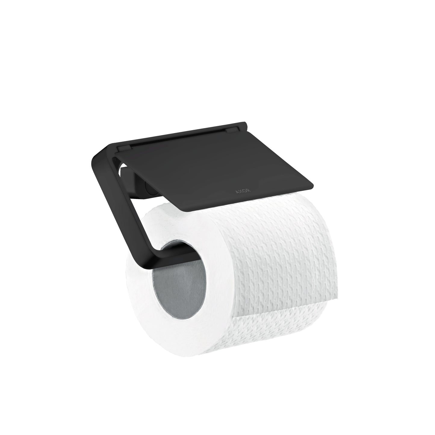 AXOR Universal SoftSquare Toilet Paper Holder with Cover in Matte Black