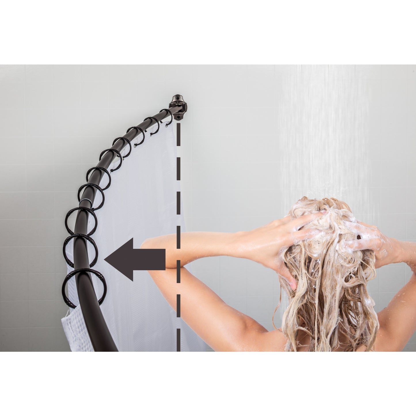 ELEMENTS SR02-DBAC-R 56"-72" Brushed Oil Rubbed Bronze Adjustable Curved Shower Curtain Rod - Retail Packaged - Brushed Oil Rubbed Bronze