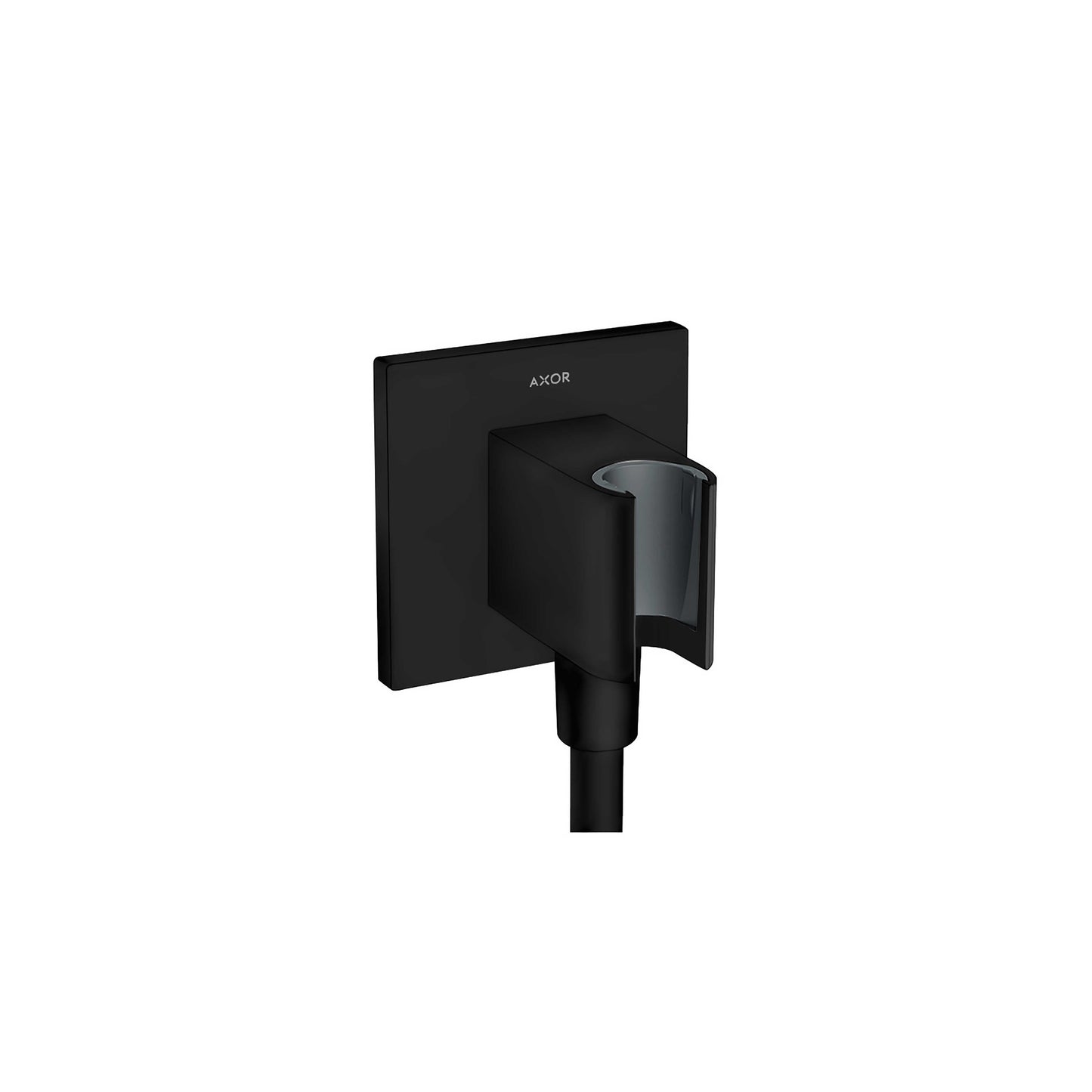 AXOR 36734671 ShowerSolutions Wall Outlet with Handshower Holder, Square - Matte Black