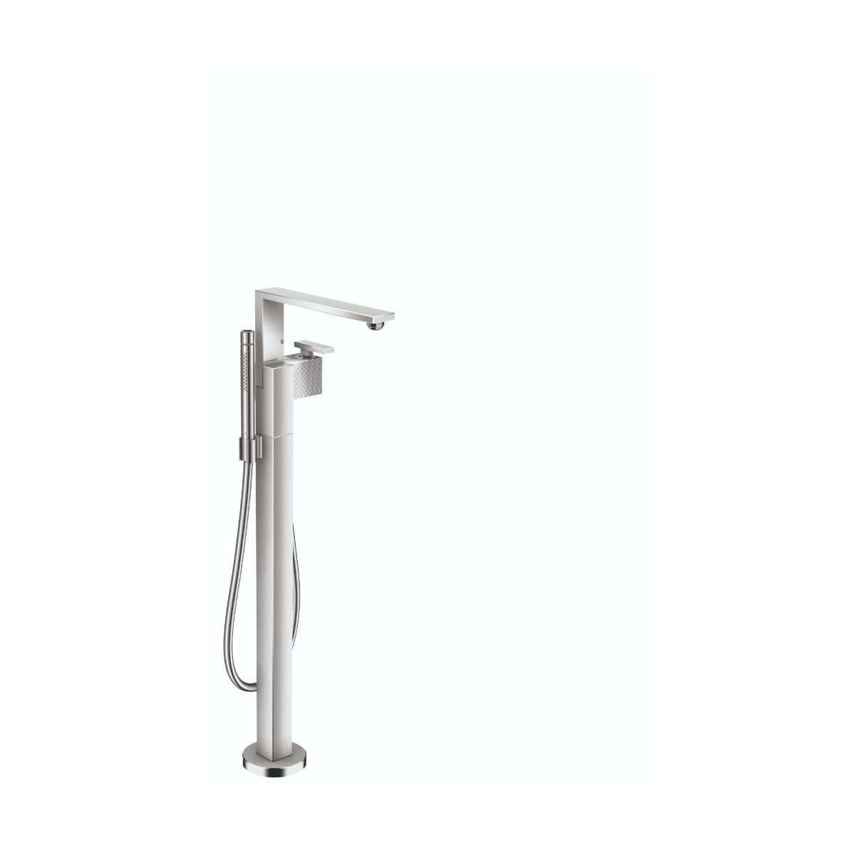 AXOR Edge Freestanding Tub Filler Trim with 1.75 GPM Handshower - Diamond Cut in Chrome
