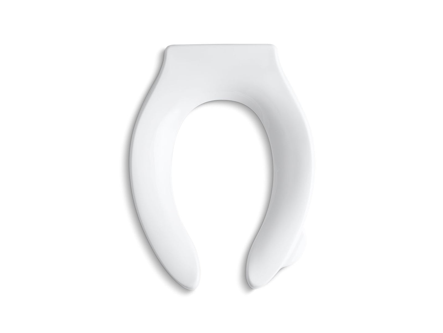 KOHLER K-4731-SA-0 Stronghold Commercial elongated toilet seat with integrated handle, self-sustaining check hinge and antimicrobial agent - White