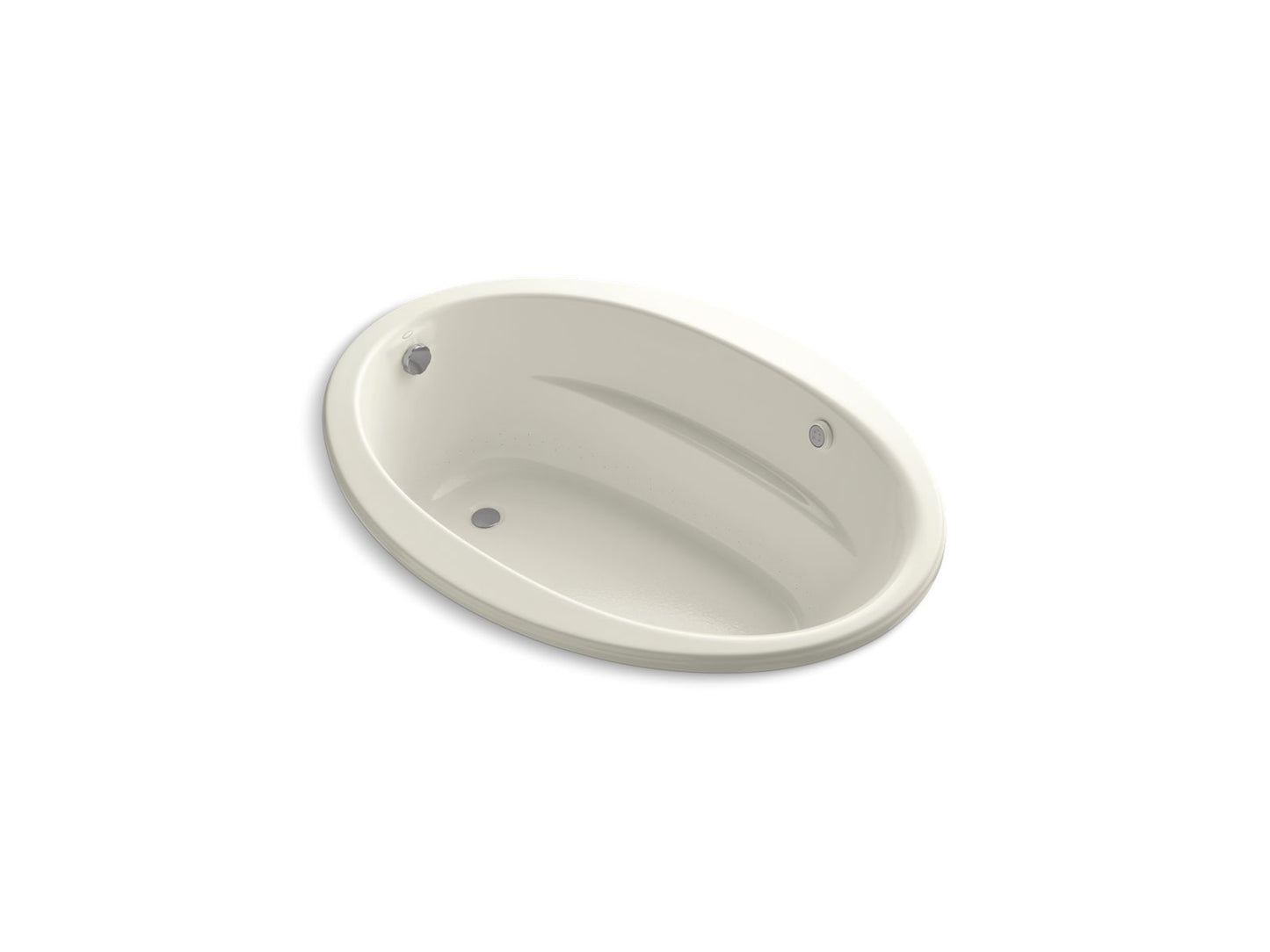 KOHLER Sunward 60" x 42" drop-in Heated BubbleMassage air bath - Biscuit, K-1162-GH-96