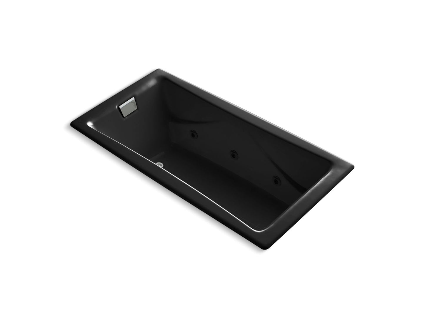 KOHLER K-865-JHD-7 Tea-For-Two 71-3/4" X 36" Drop-In/Undermount Whirlpool Bath In Black Black