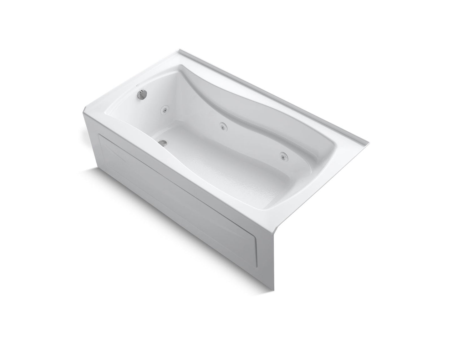 KOHLER Mariposa 66" x 36" alcove heated whirlpool, left drain - White, K-1224-HL-0