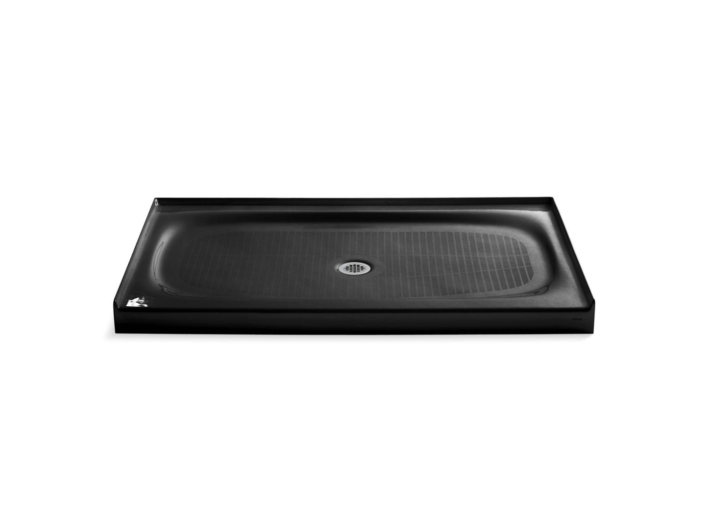 KOHLER Salient 60" x 36" alcove shower base, center drain - Black Black, K-9055-7