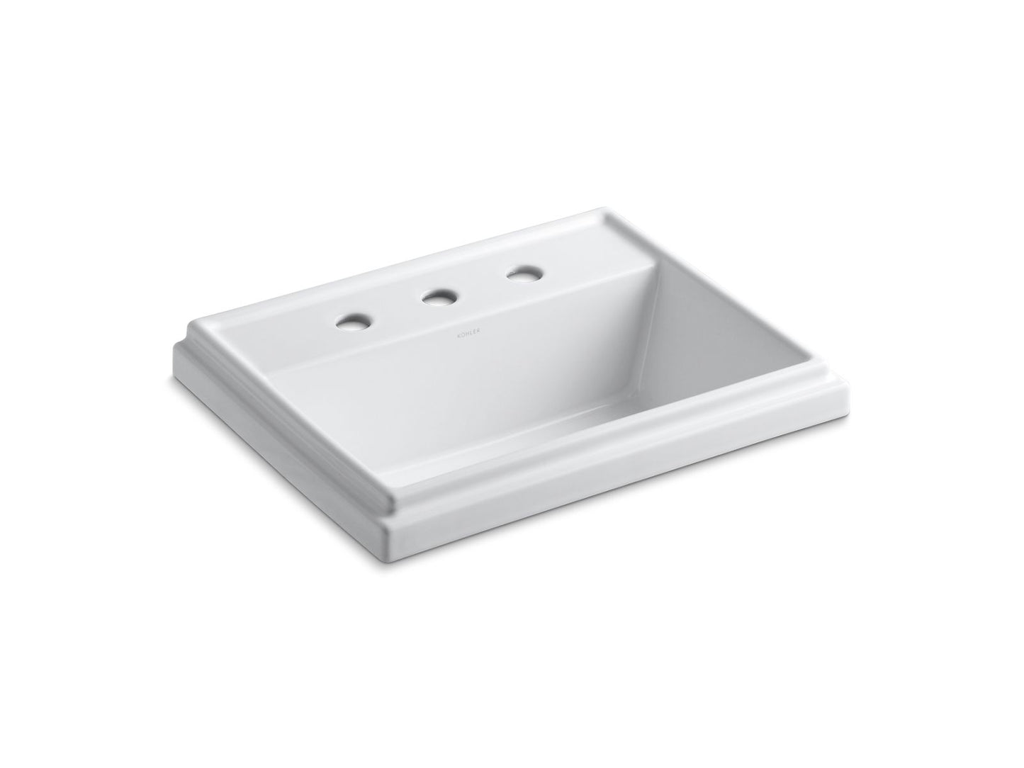 KOHLER Tresham 21-3/4" rectangular drop-in bathroom sink - White, K-2991-8-0
