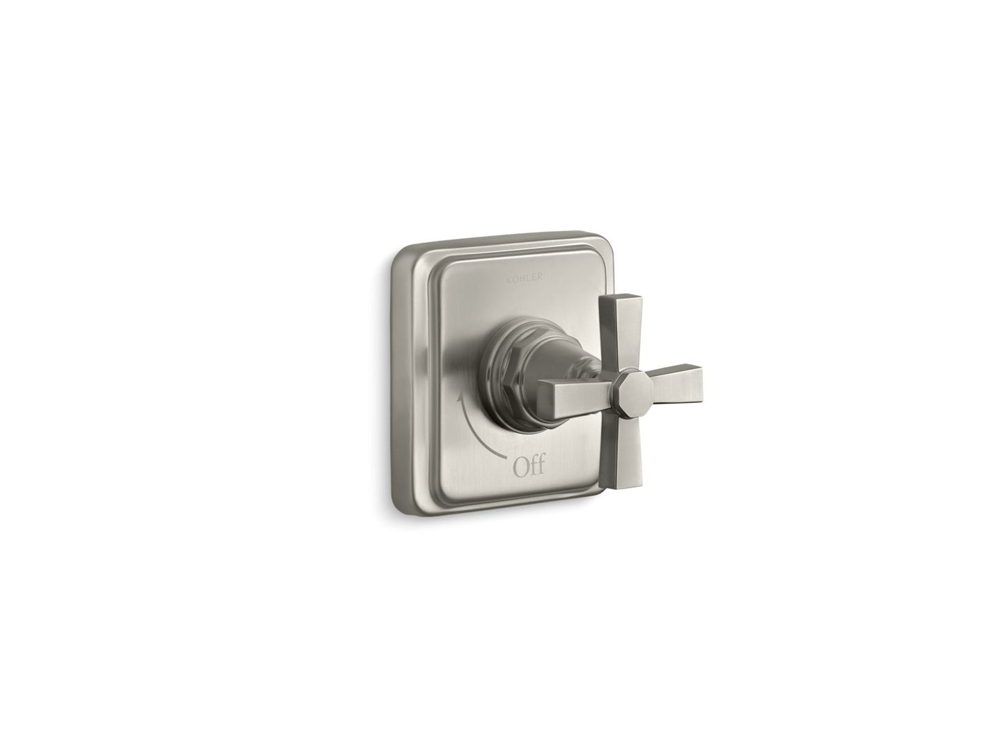 KOHLER Pinstripe Pure MasterShower volume control valve trim with cross handle - Vibrant Brushed Nickel, K-T13174-3A-BN
