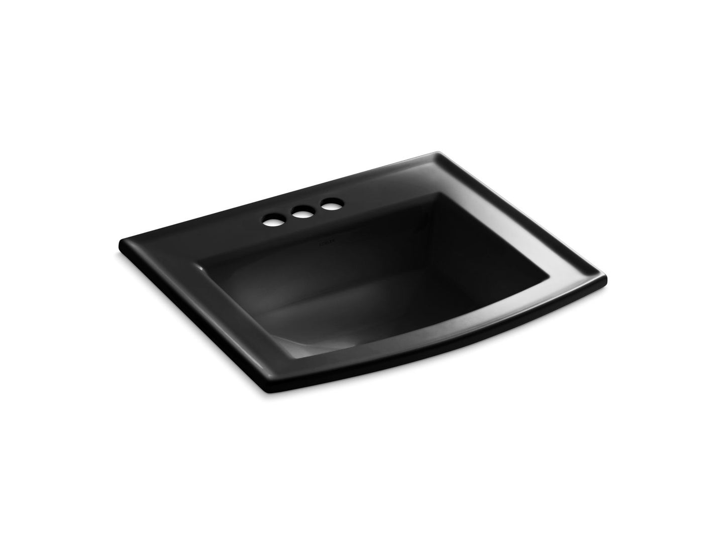 KOHLER Archer 22-3/4" rectangular drop-in bathroom sink - Black Black, K-2356-4-7