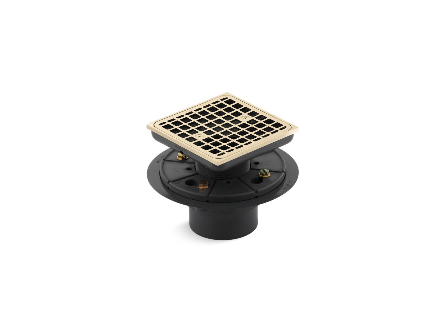 KOHLER Clearflo Square design tile-in shower drain - Vibrant French Gold, K-9136-AF