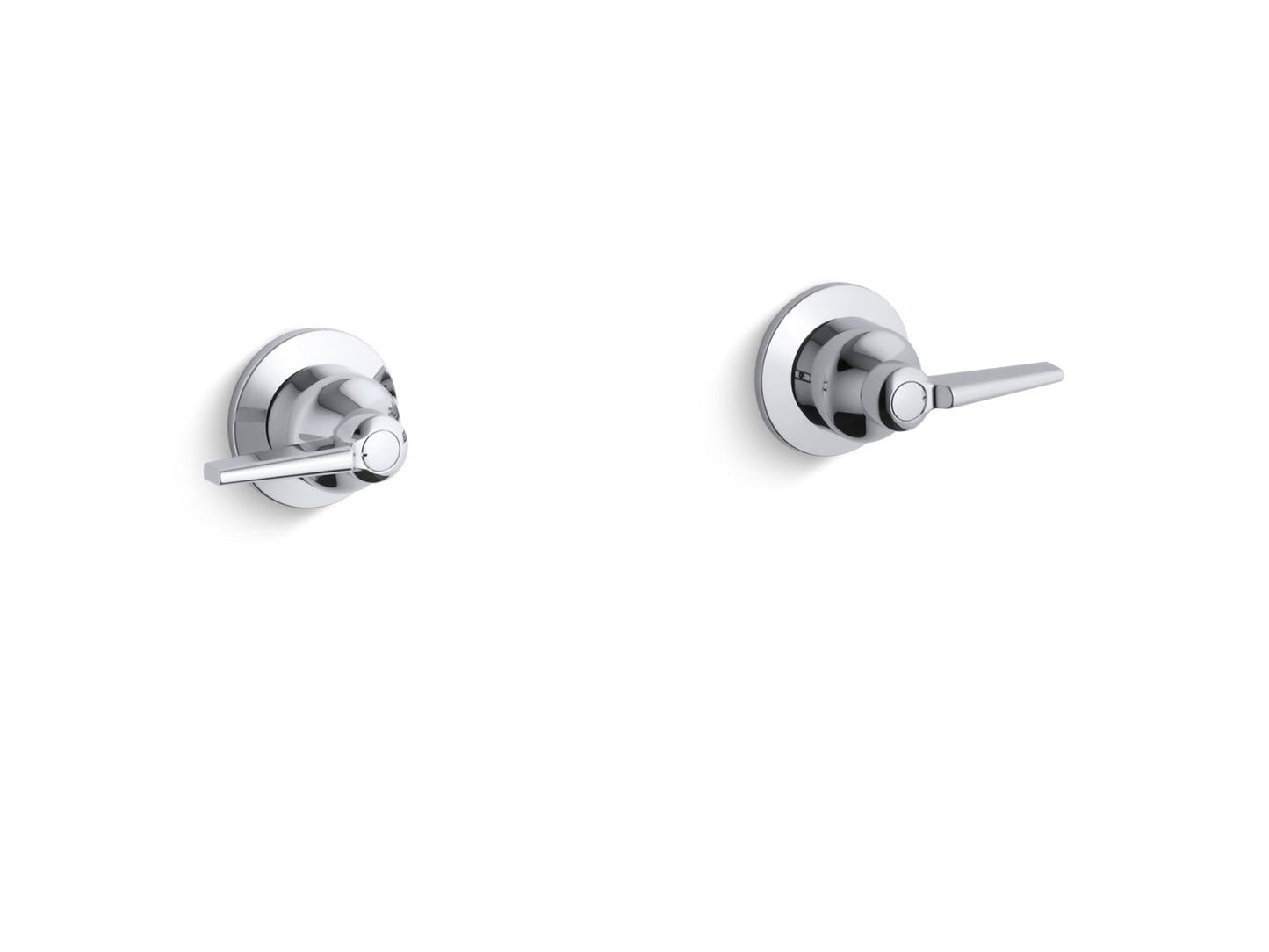KOHLER Triton Wall-mount valve trim with lever handles, requires valve - Polished Chrome, K-T7744-4-CP