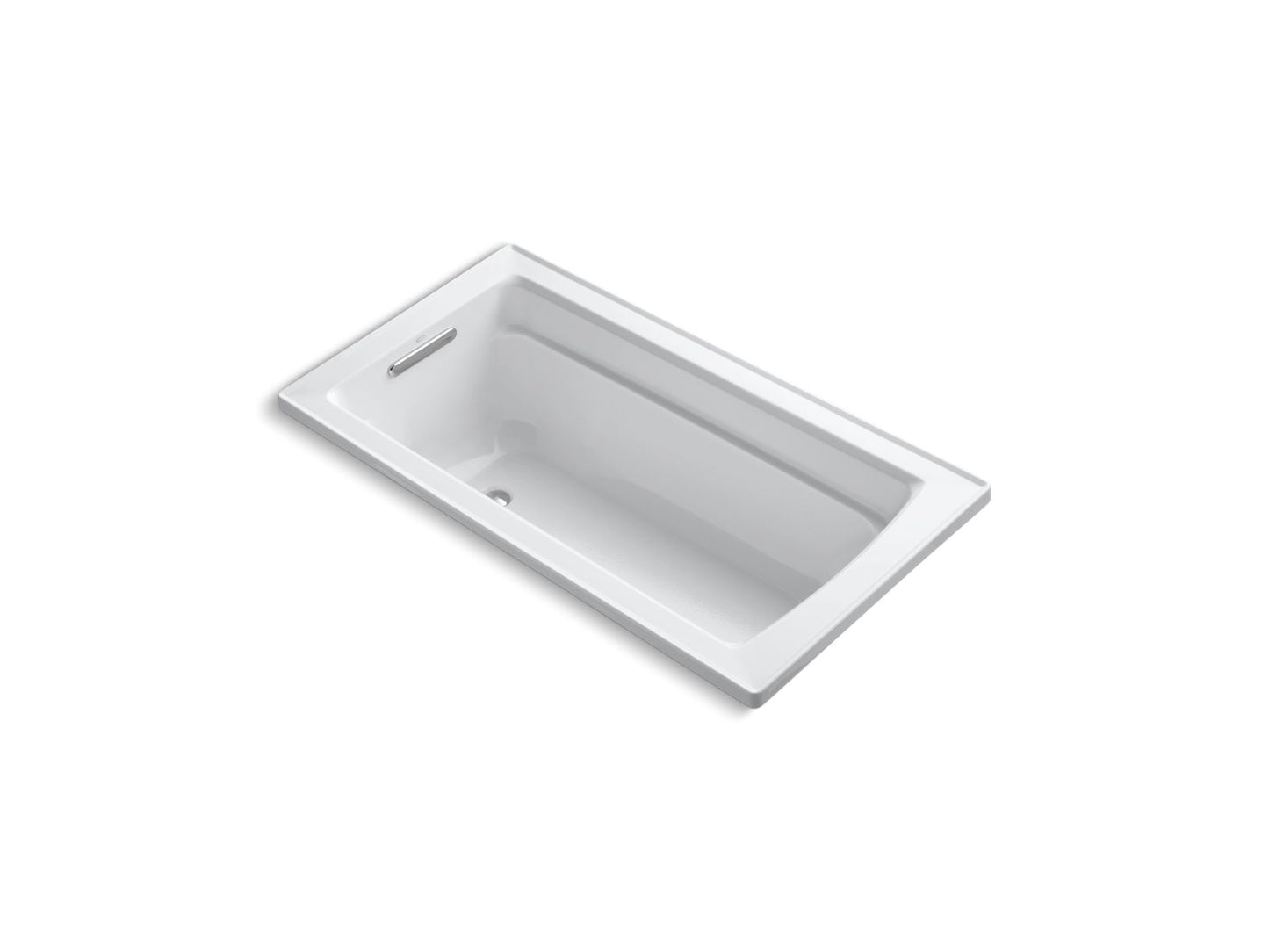 KOHLER Archer 60" x 32" drop-in bath with Bask heated surface - White, K-1123-W1-0