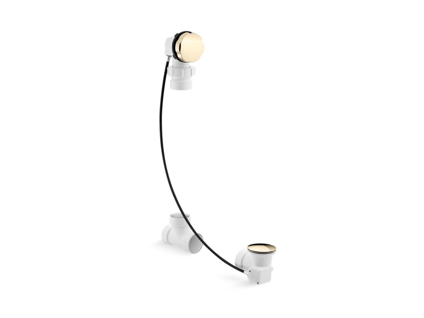KOHLER Clearflo Cable bath drain, less PVC tubing - Vibrant French Gold, K-7214-AF