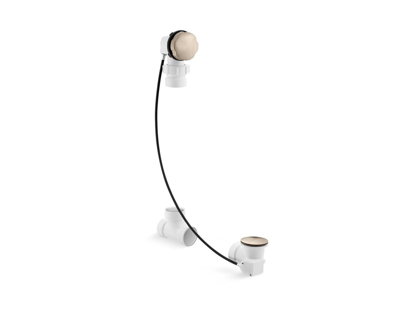 KOHLER Clearflo Cable bath drain, less PVC tubing - Vibrant Brushed Bronze, K-7214-BV