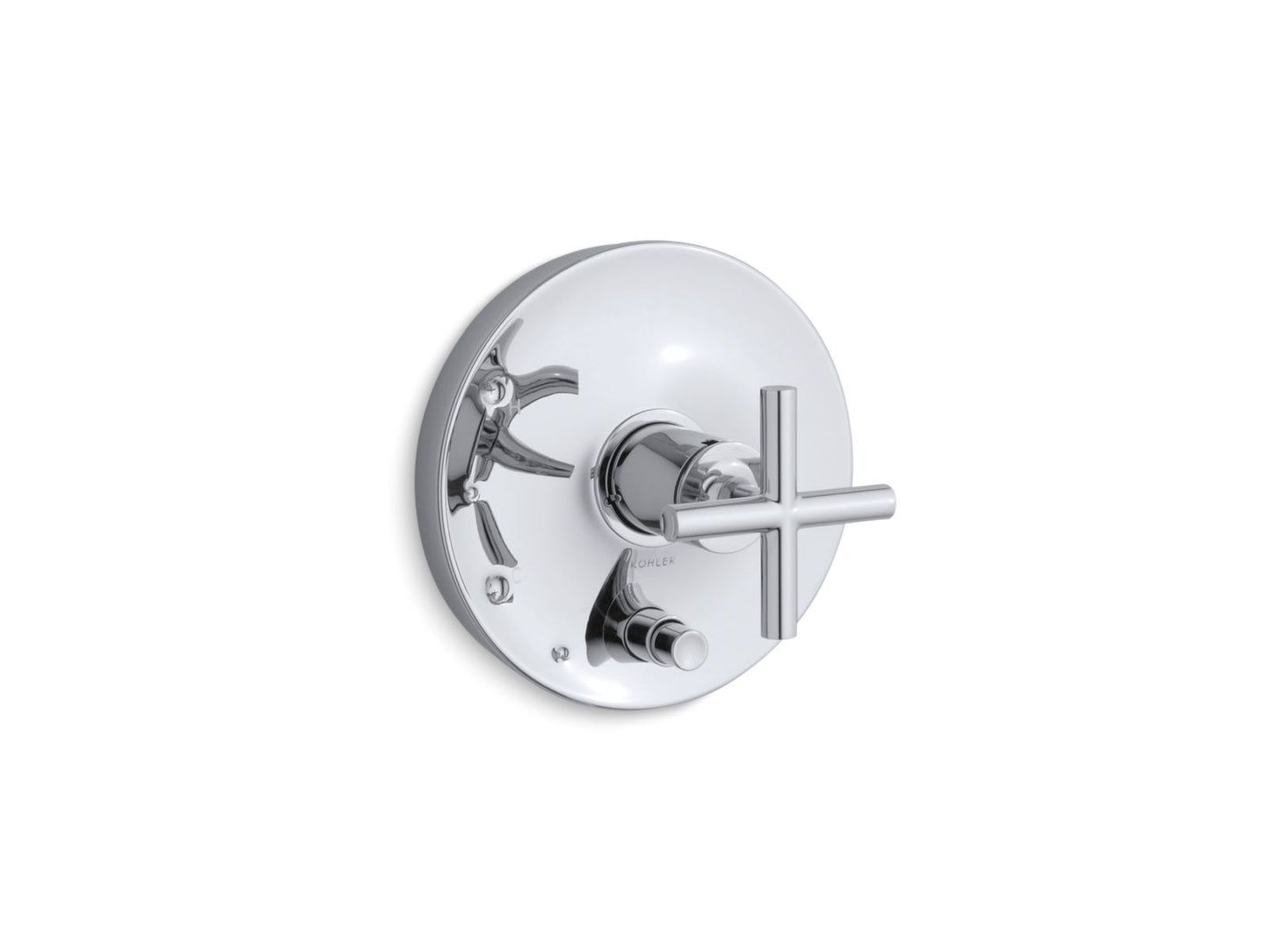 KOHLER K-T14501-3-2MB Purist Rite-Temp valve trim with push-button diverter and cross handle - Vibrant Brushed Moderne Brass