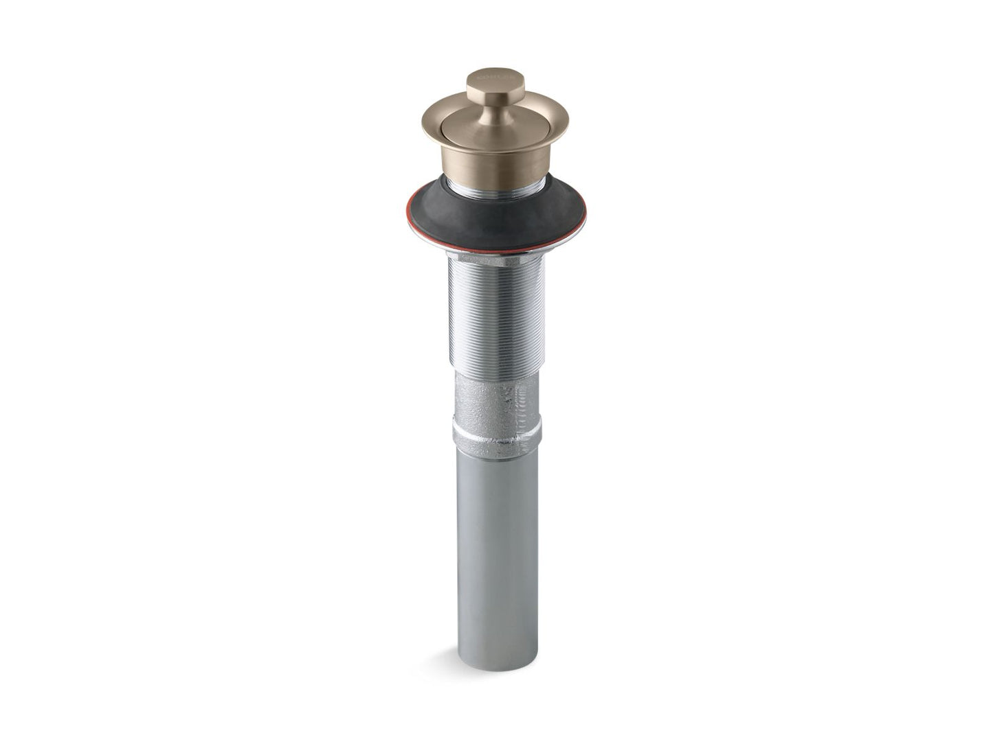 KOHLER K-7127-BV Bathroom Sink Drain With Non-Removable Metal Stopper And Without Overflow In Vibrant Brushed Bronze