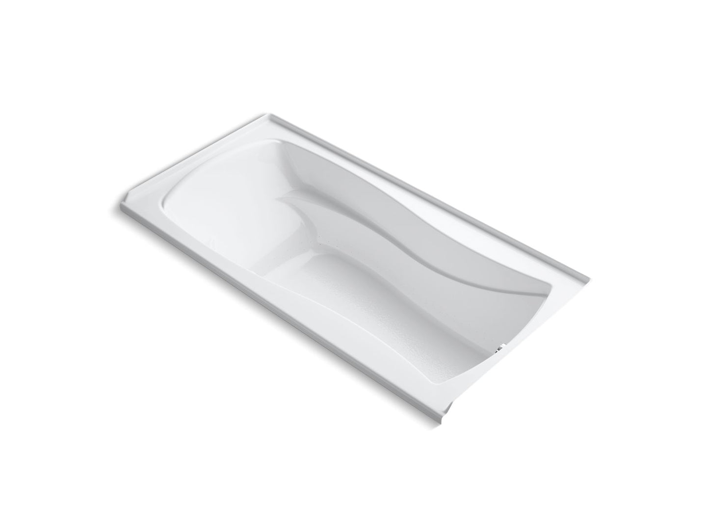 KOHLER Mariposa 72" x 36" alcove Heated BubbleMassage air bath with Bask heated surface, right drain - White, K-1257-GHRW-0