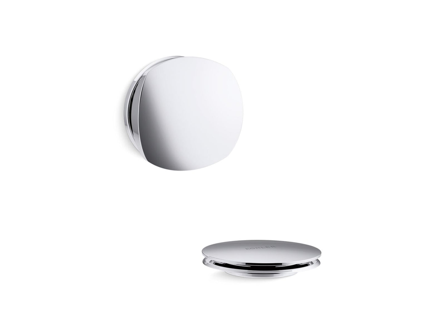 KOHLER PureFlo Rotary-turn bath drain trim - Polished Chrome, K-T37391-CP