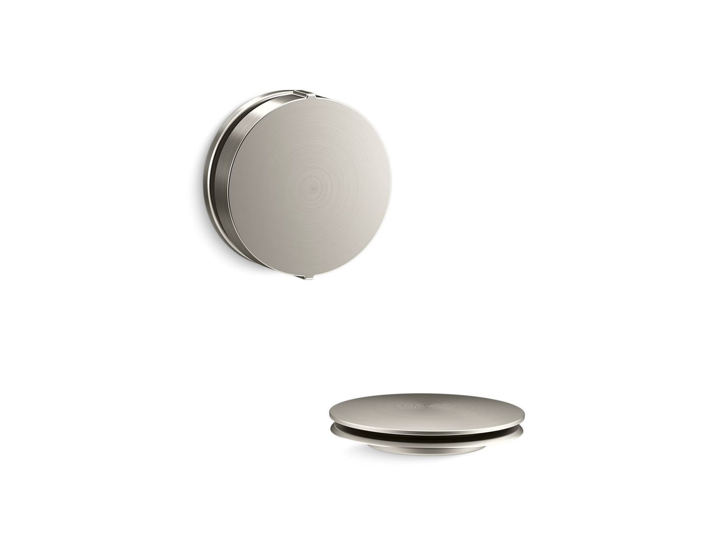 KOHLER PureFlo Rotary-turn bath drain trim - Vibrant Brushed Nickel, K-T37392-BN