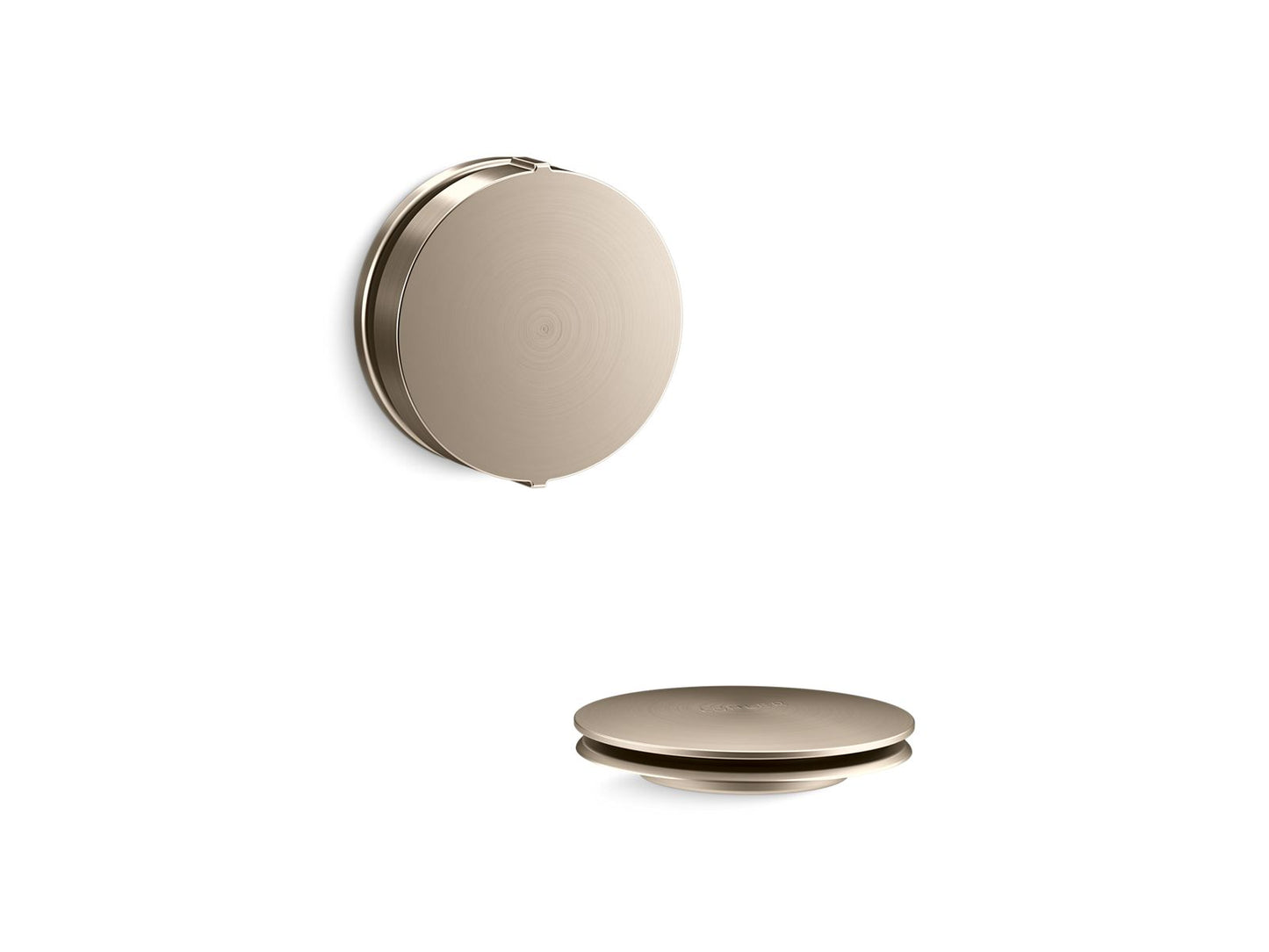 KOHLER PureFlo Rotary-turn bath drain trim - Vibrant Brushed Bronze, K-T37392-BV