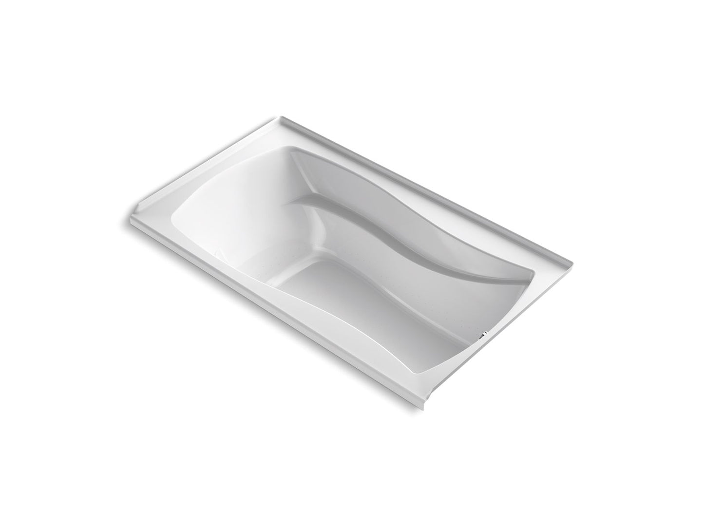 KOHLER Mariposa 66" x 36" alcove Heated BubbleMassage air bath with Bask heated surface and right-hand drain - White, K-1224-GHRW-0