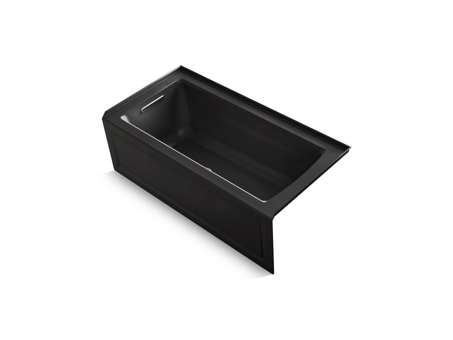 KOHLER Archer 60" x 30" alcove Heated BubbleMassage air bath, left drain - Black Black, K-1947-GHLA-7
