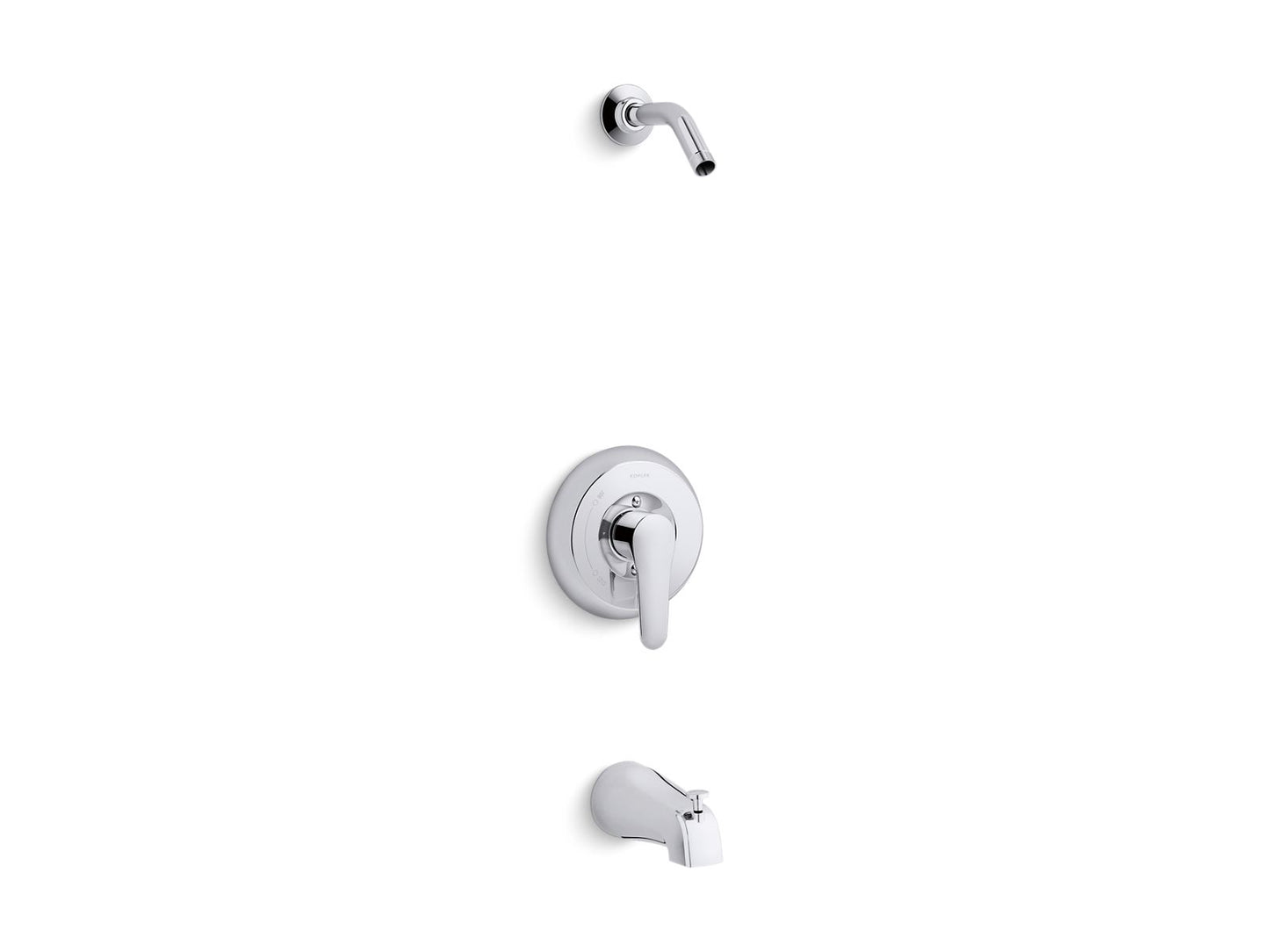 KOHLER July Rite-Temp bath and shower trim kit, without showerhead - Polished Chrome, K-TLS98007-4-CP