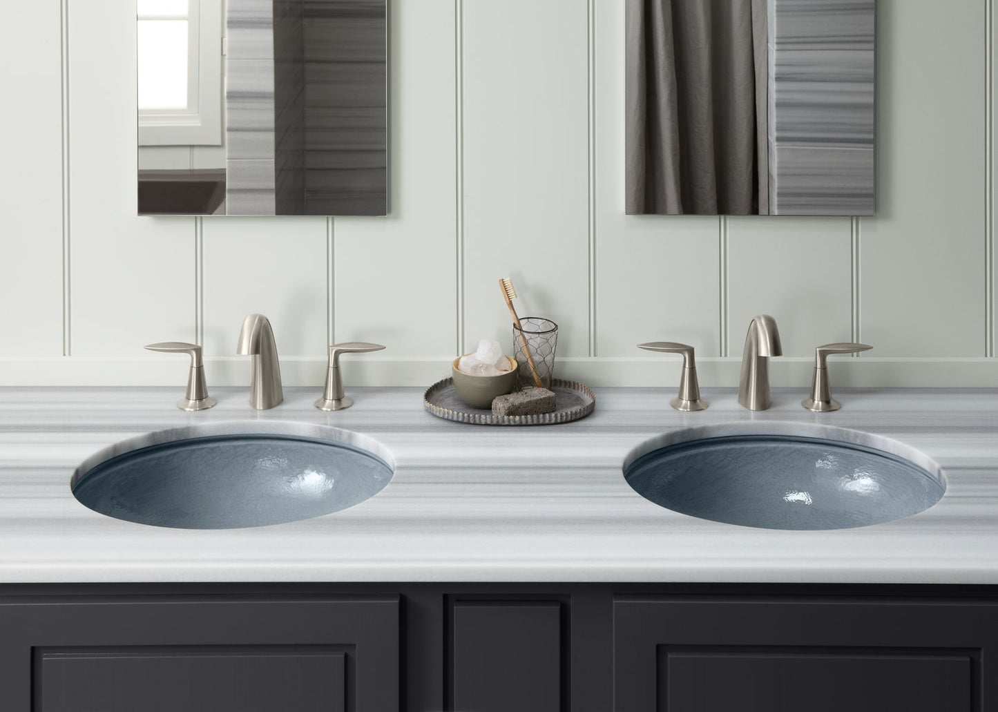 KOHLER K-2741-G1-B11 Whist 19" oval wall-mount/undermount bathroom sink, no overflow - Opaque Dusk