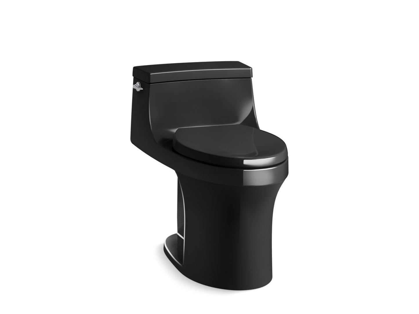 KOHLER San Souci One-piece compact elongated toilet with concealed trapway, 1.28 gpf - Black Black, K-5172-7