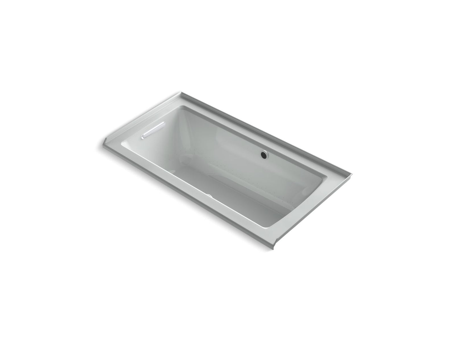 KOHLER Archer 60" x 30" alcove Heated BubbleMassage air bath with Bask heated surface, left drain - Ice Grey, K-1947-GHLW-95