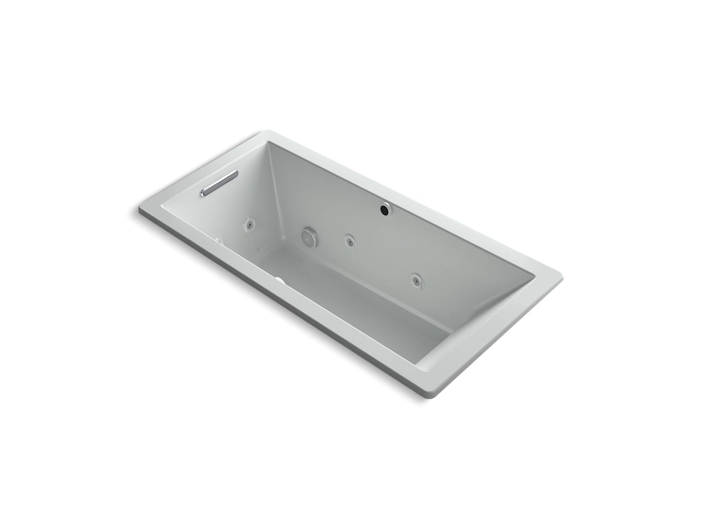 KOHLER Underscore 66" x 32" drop-in Heated BubbleMassage air bath with whirlpool - Ice Grey, K-1822-XHGH-95