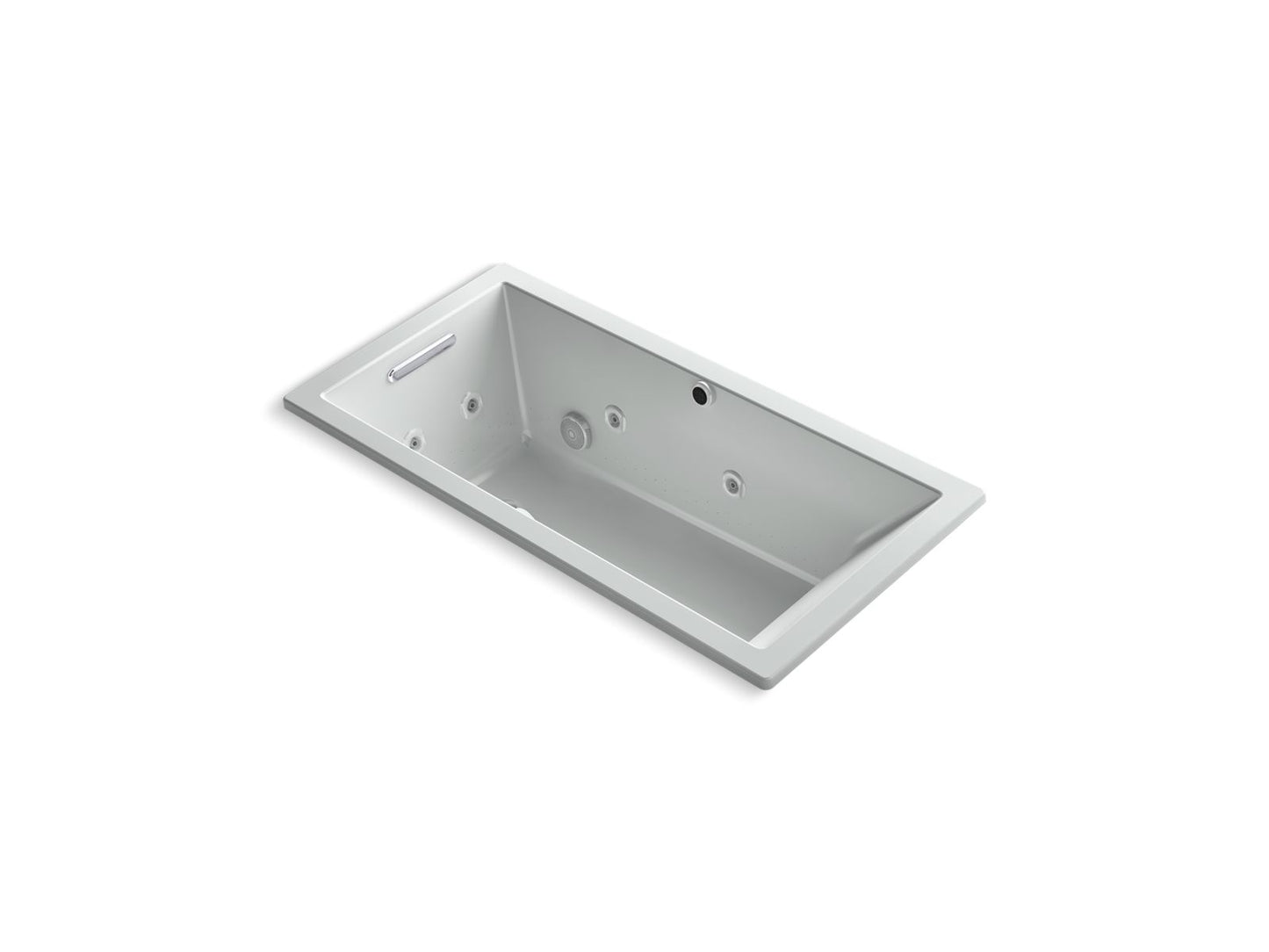 KOHLER Underscore 60" x 30" drop-in Heated BubbleMassage air bath with whirlpool - Ice Grey, K-1167-XHGH-95