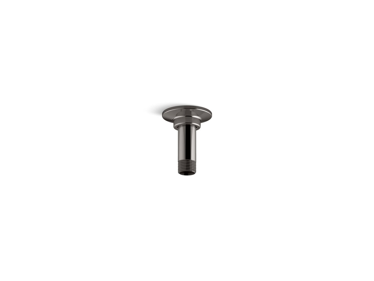 KOHLER 3" ceiling-mount single-function rainhead arm and flange - Vibrant Titanium, K-7396-TT