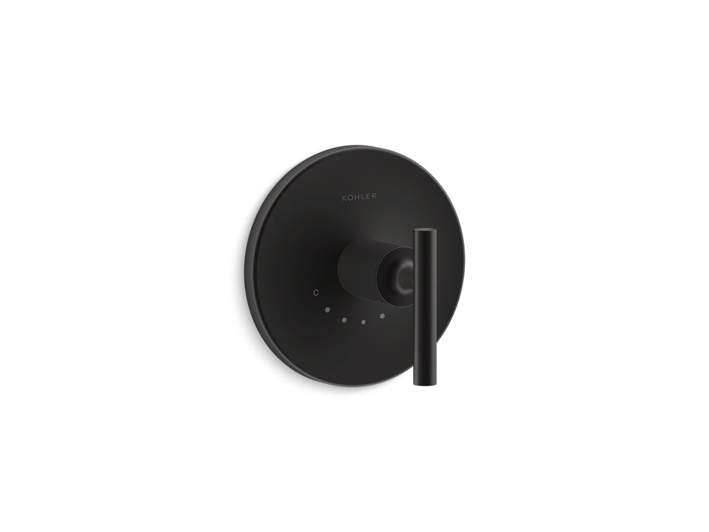 KOHLER Purist MasterShower temperature control valve trim with lever handle - Matte Black, K-T14488-4-BL