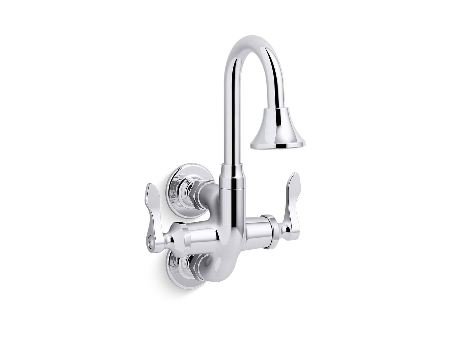 KOHLER Triton Bowe Cannock Wall-mount lavatory faucet, 1.2 gpm - Polished Chrome, K-730T70-4AJR-CP