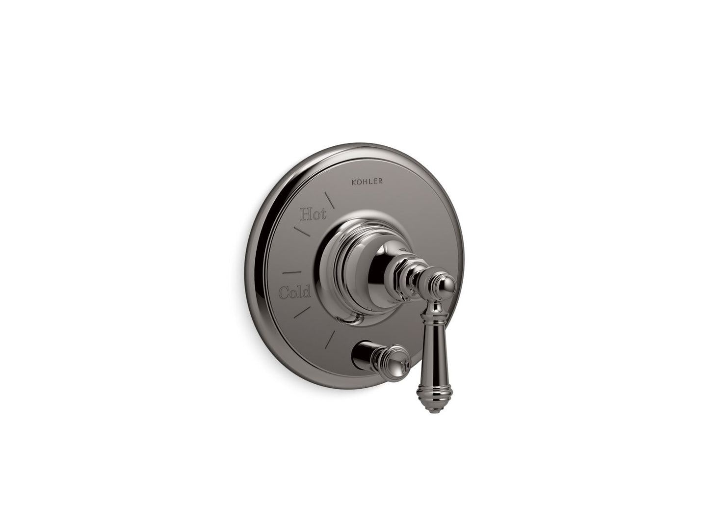 KOHLER Artifacts Rite-Temp valve trim with push-button diverter and lever handle - Vibrant Titanium, K-T72768-4-TT