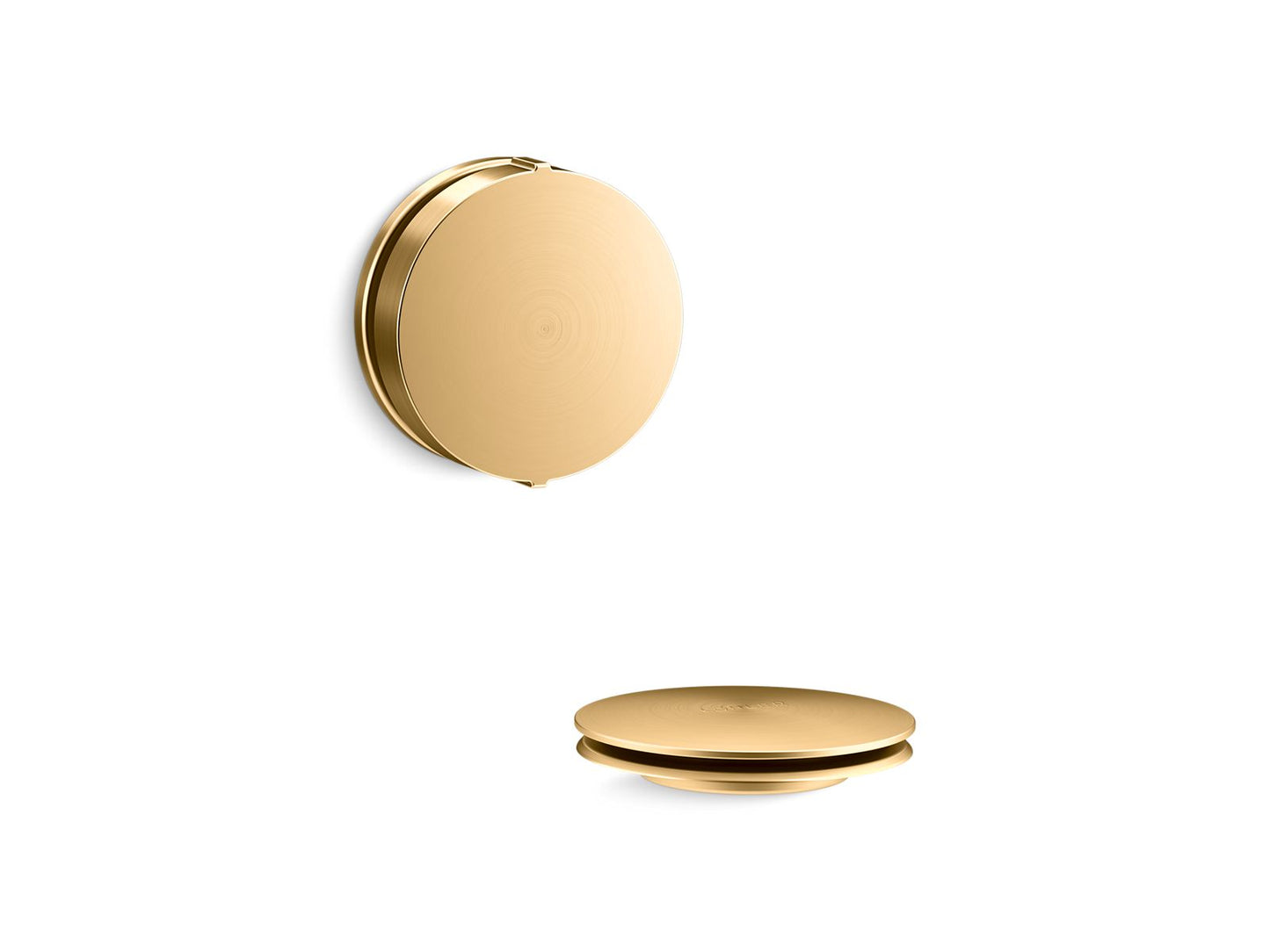 KOHLER PureFlo Rotary-turn bath drain trim - Vibrant Brushed Moderne Brass, K-T37392-2MB