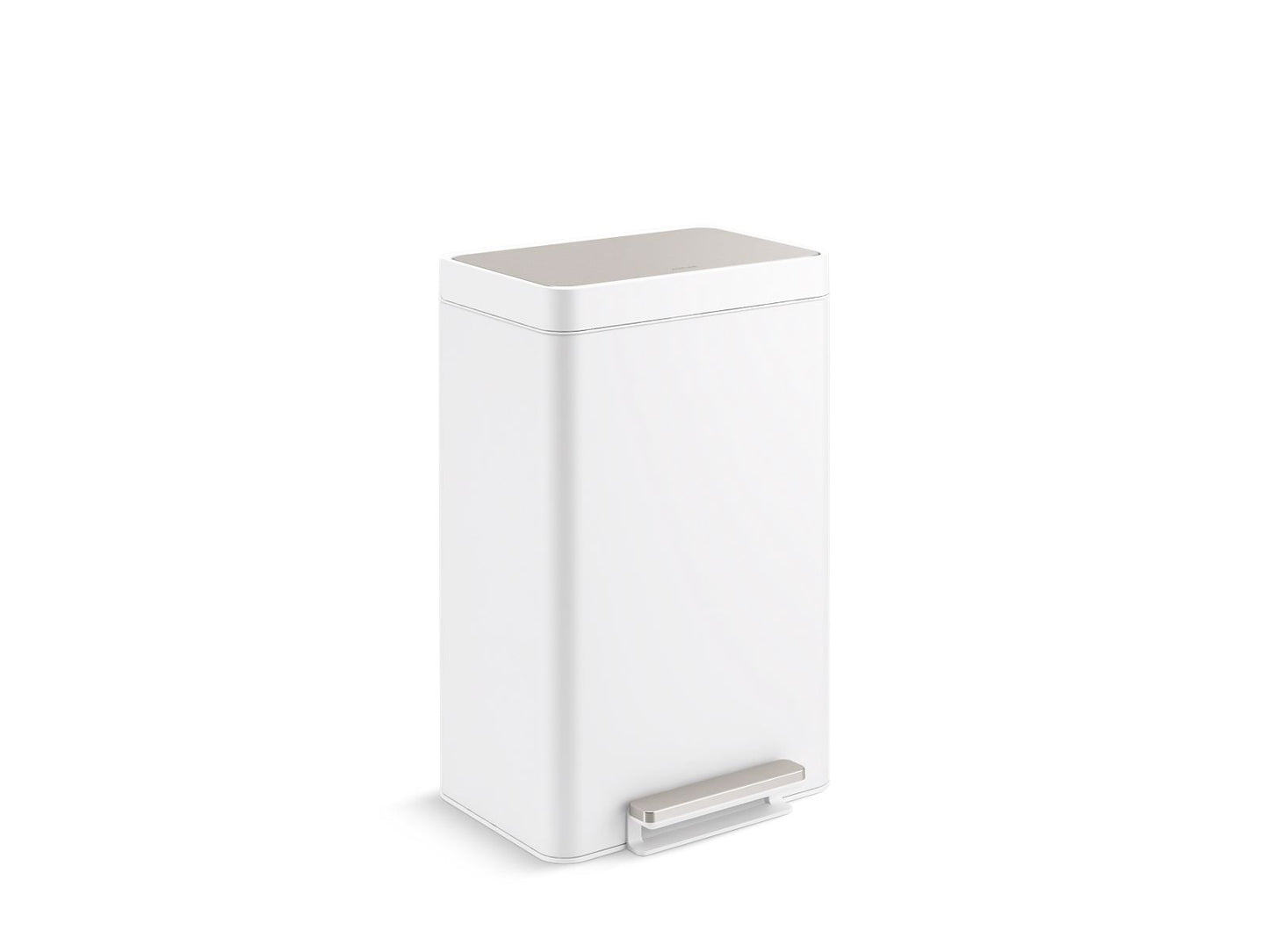 KOHLER K-20956-STW Dual-Compartment Step Trash Can In Stainless Steel + White