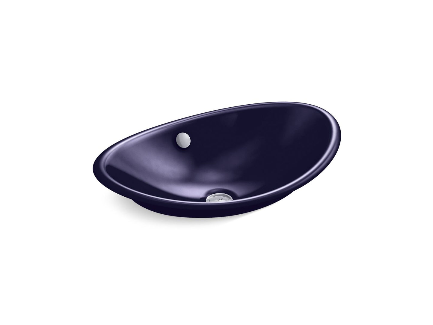 KOHLER K-5403-BL-DGB Iron Plains 20-3/4" Oval Vessel Bathroom Sink In Indigo Blue