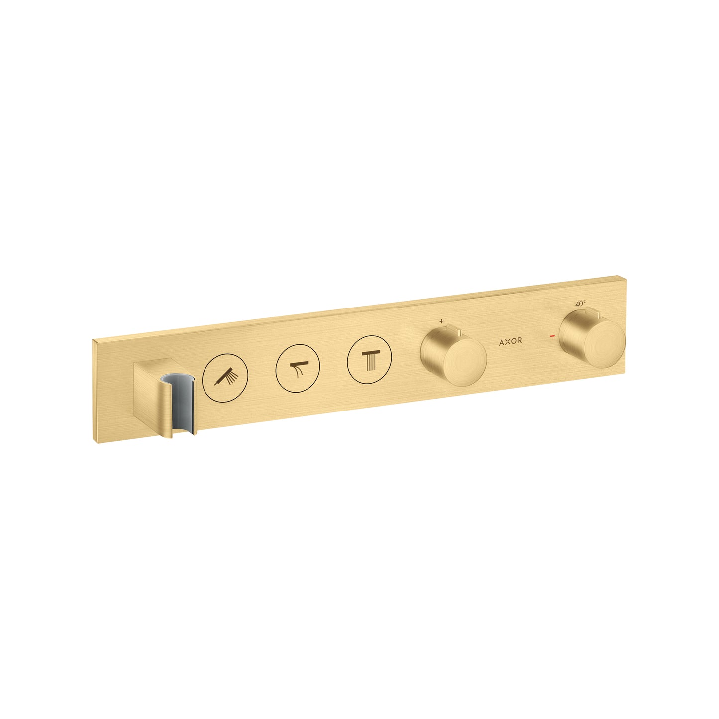 AXOR ShowerSolutions Thermostatic Module Trim Select for 3 Functions in Brushed Gold Optic