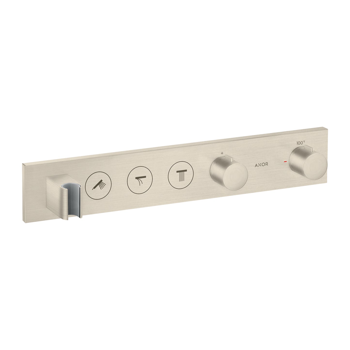 AXOR ShowerSolutions Thermostatic Module Trim Select for 3Functions in Brushed Nickel