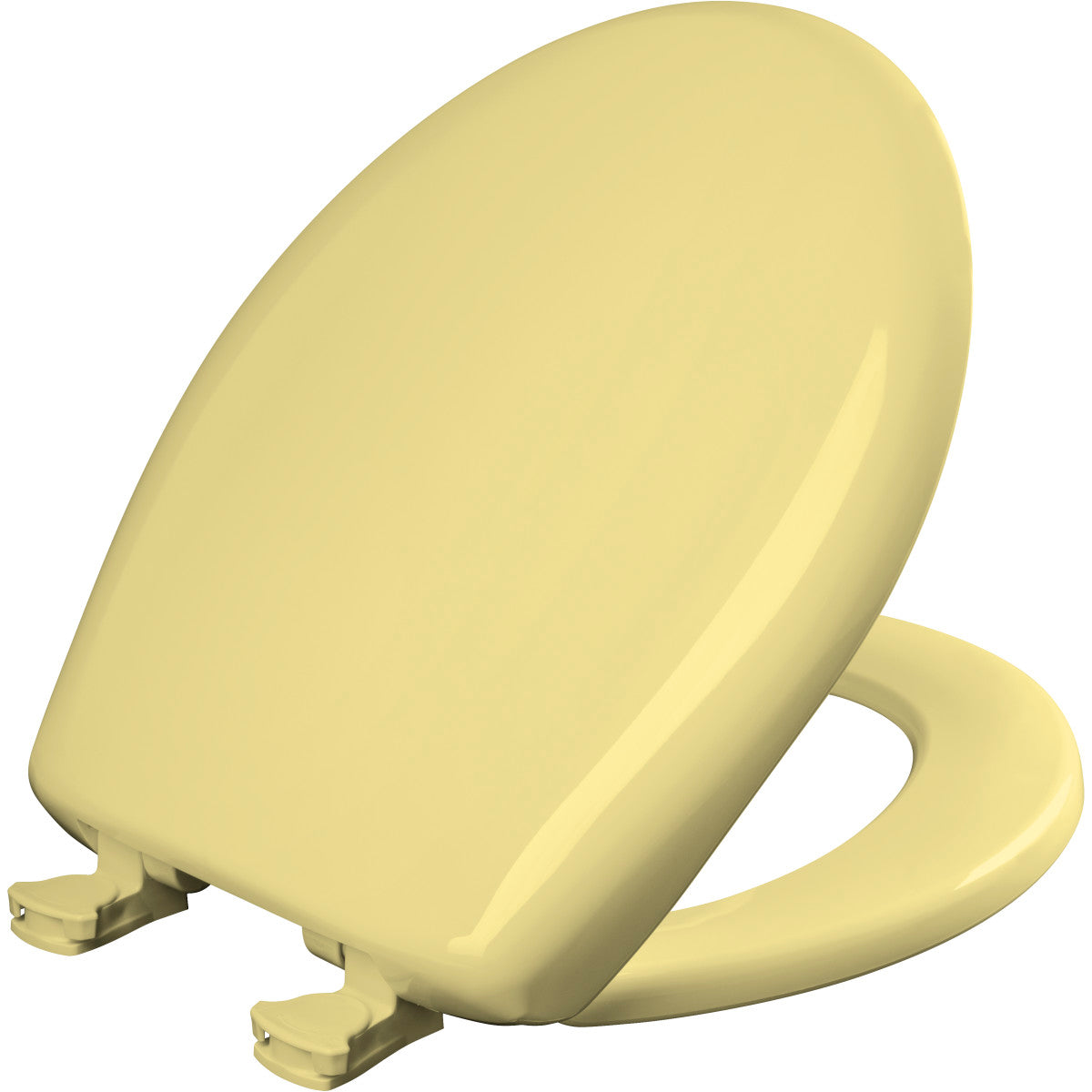 Bemis Round Plastic Toilet Seat in Yellow with STA-TITE Seat Fastening System, Easy•Clean and Whisper•Close Hinge
