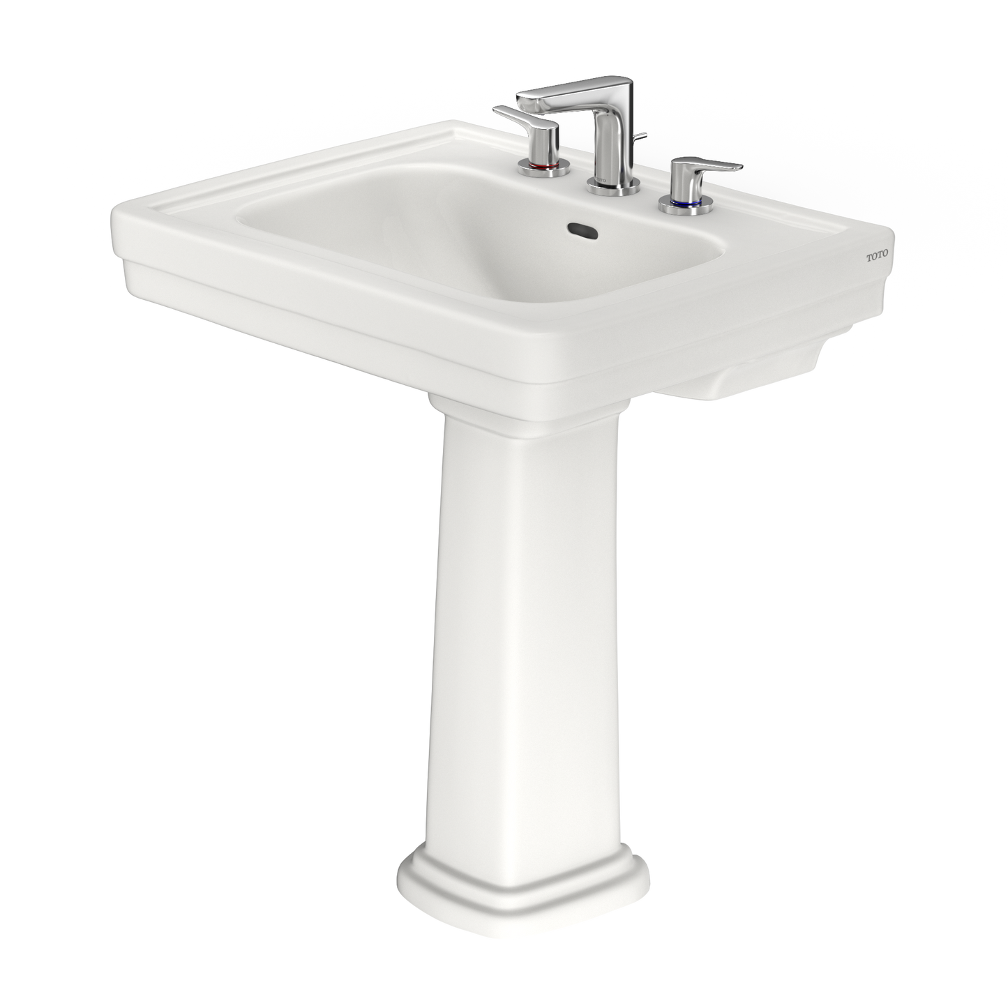 TOTO LPT530.8N#11 Promenade 27-1/2" X 22-1/4" Rectangular Pedestal Bathroom Sink For 8 Inch Center Faucets - Colonial White